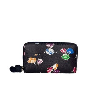 COACH Small Double Zip Coin Case - Wildflower Print Coated Canvas